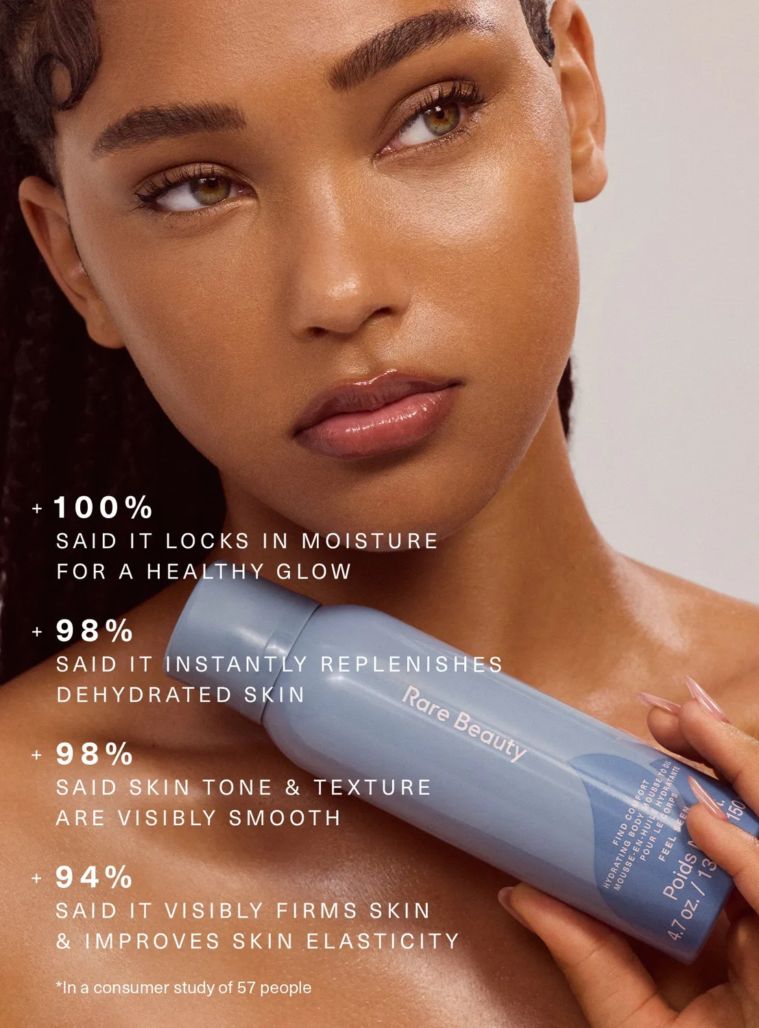Rare Beauty Find Comfort Hydrating Body Mousse huile corps Feel Seen