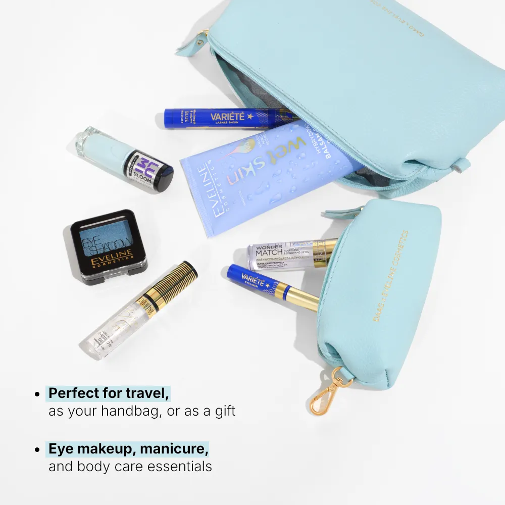 Eveline Cosmetics DAAG coffret beauté 9 pièces 2 trousses bleues