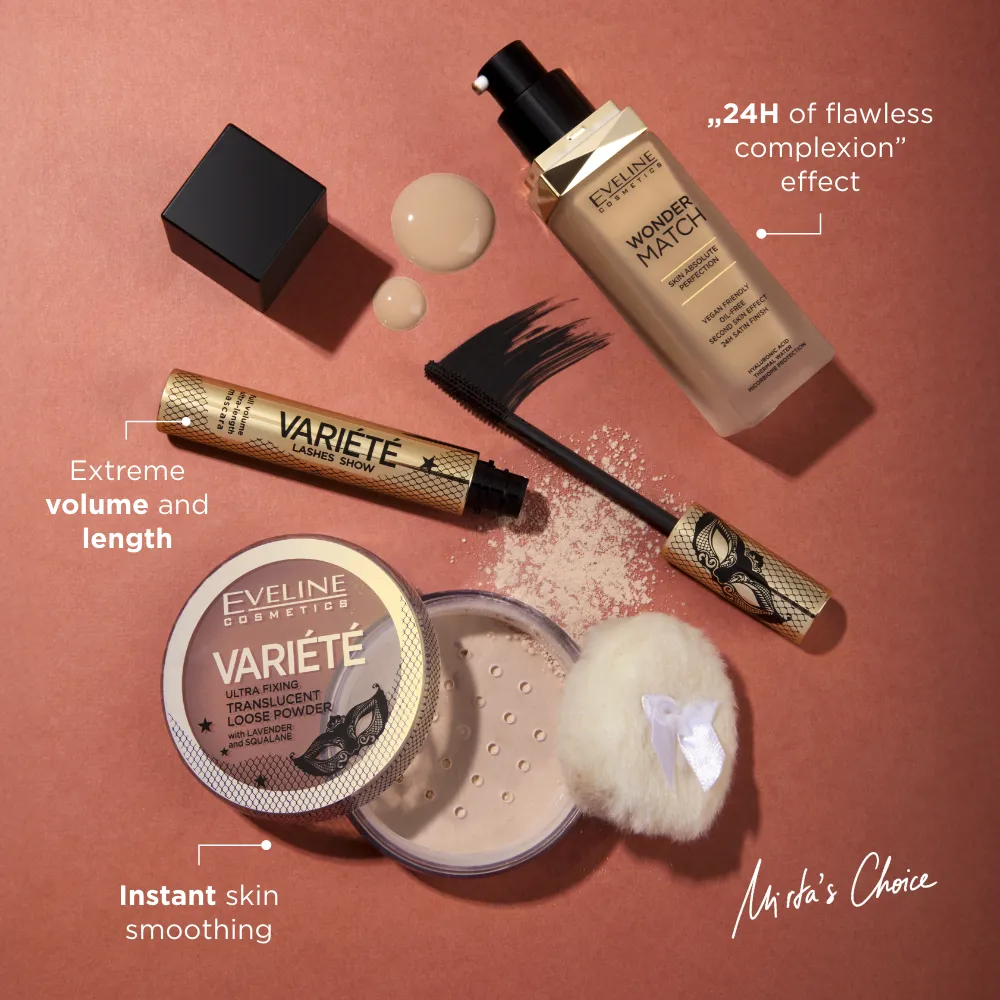 Eveline x Mirta Miler coffret maquillage soirée teint + lèvres