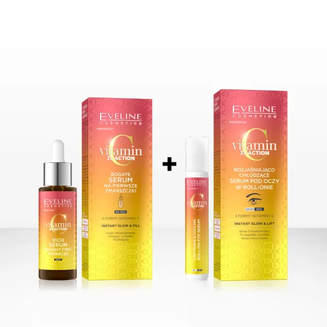 Eveline duo sérum éclat + roll-on vitamine C coffret