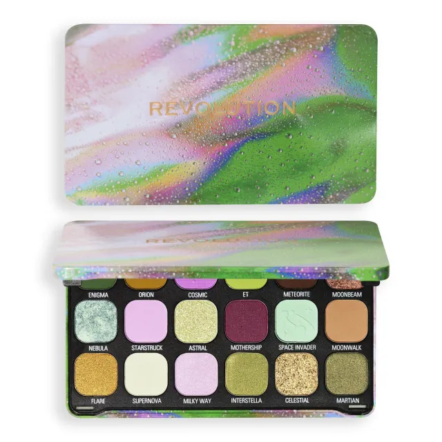 Revolution Forever Flawless palette fards Astro Nova Green 18 verts