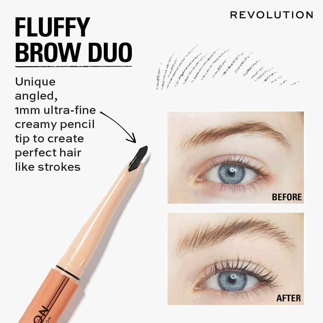 Revolution Fluffy Brow Filter Duo gel sourcils Granite vegan