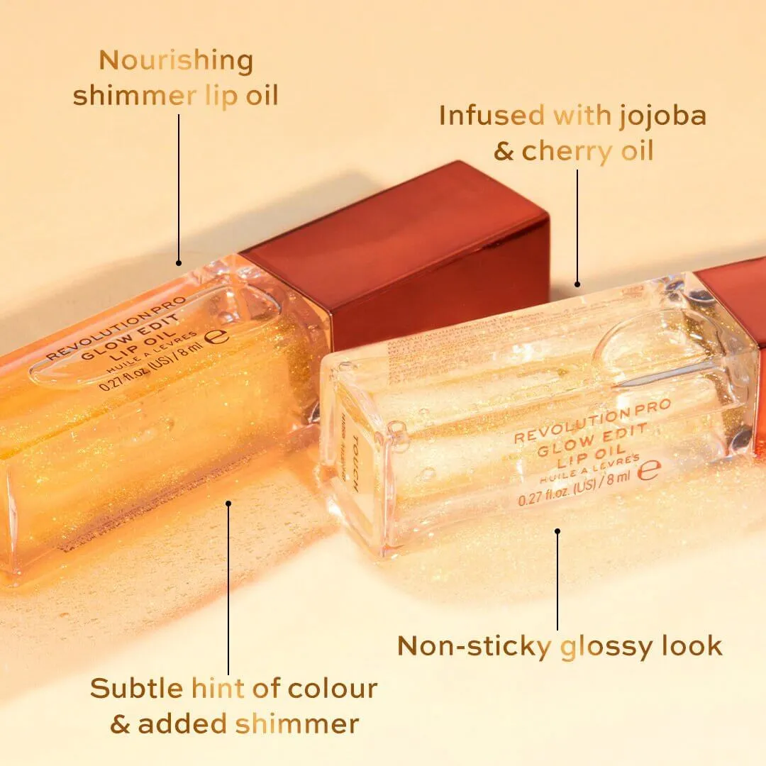 Revolution Pro Glow Edit huile lèvres shimmer Clear hydratante