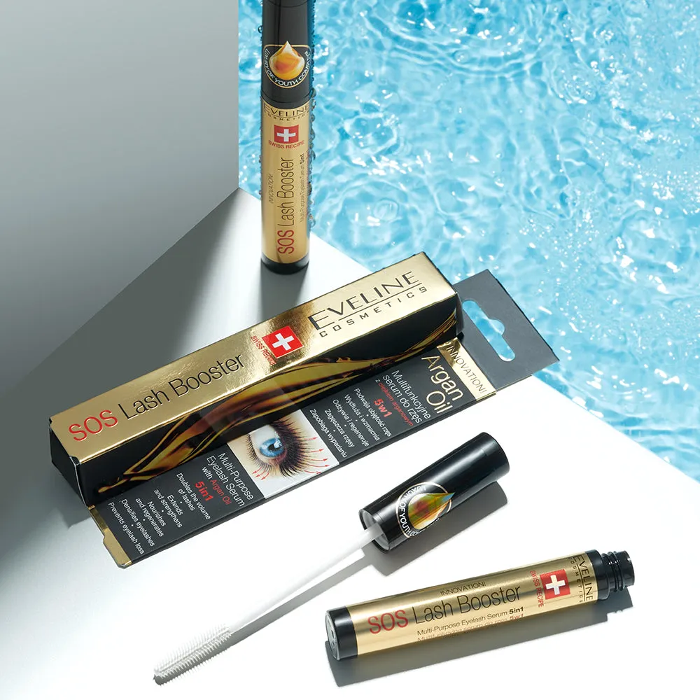 Eveline Sos Lash Booster sérum cils 5en1 huile d’argan base mascara