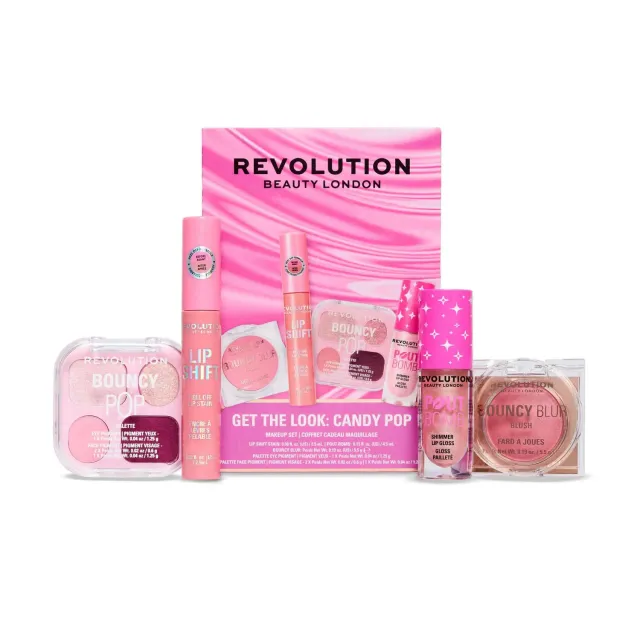 Revolution Get The Look Candy Pop coffret maquillage rose 3 pièces