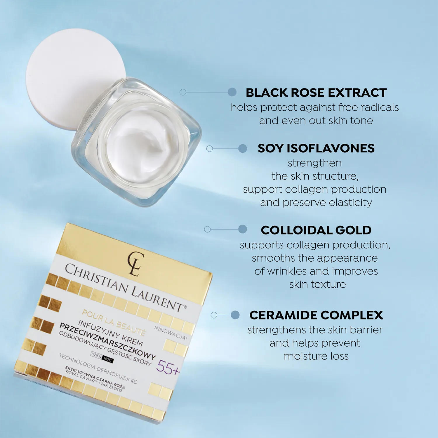 Christian Laurent Pour La Beauté crème infusion anti-rides 55+ peau mature