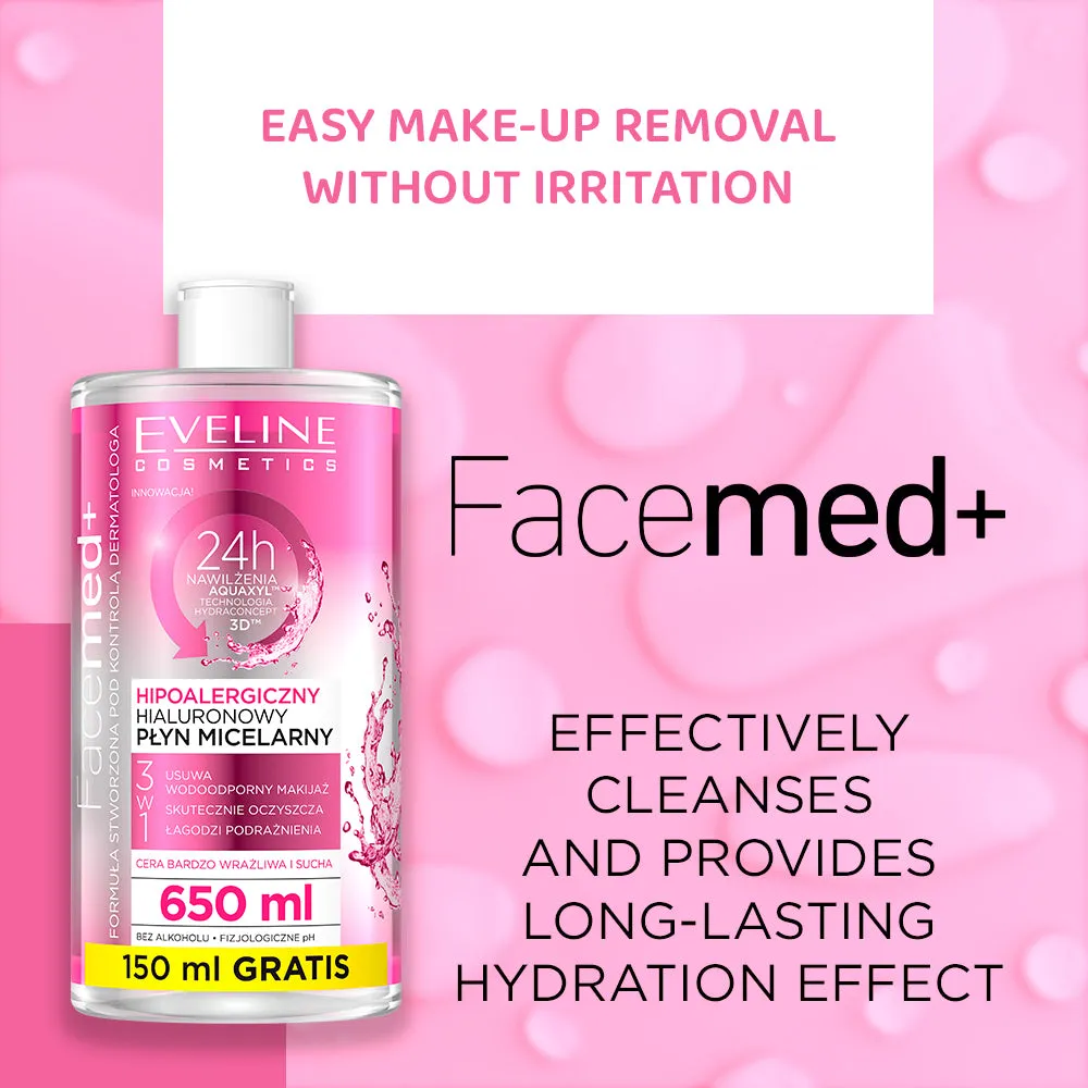 Eveline Facemed+ eau micellaire hyaluronique 3en1