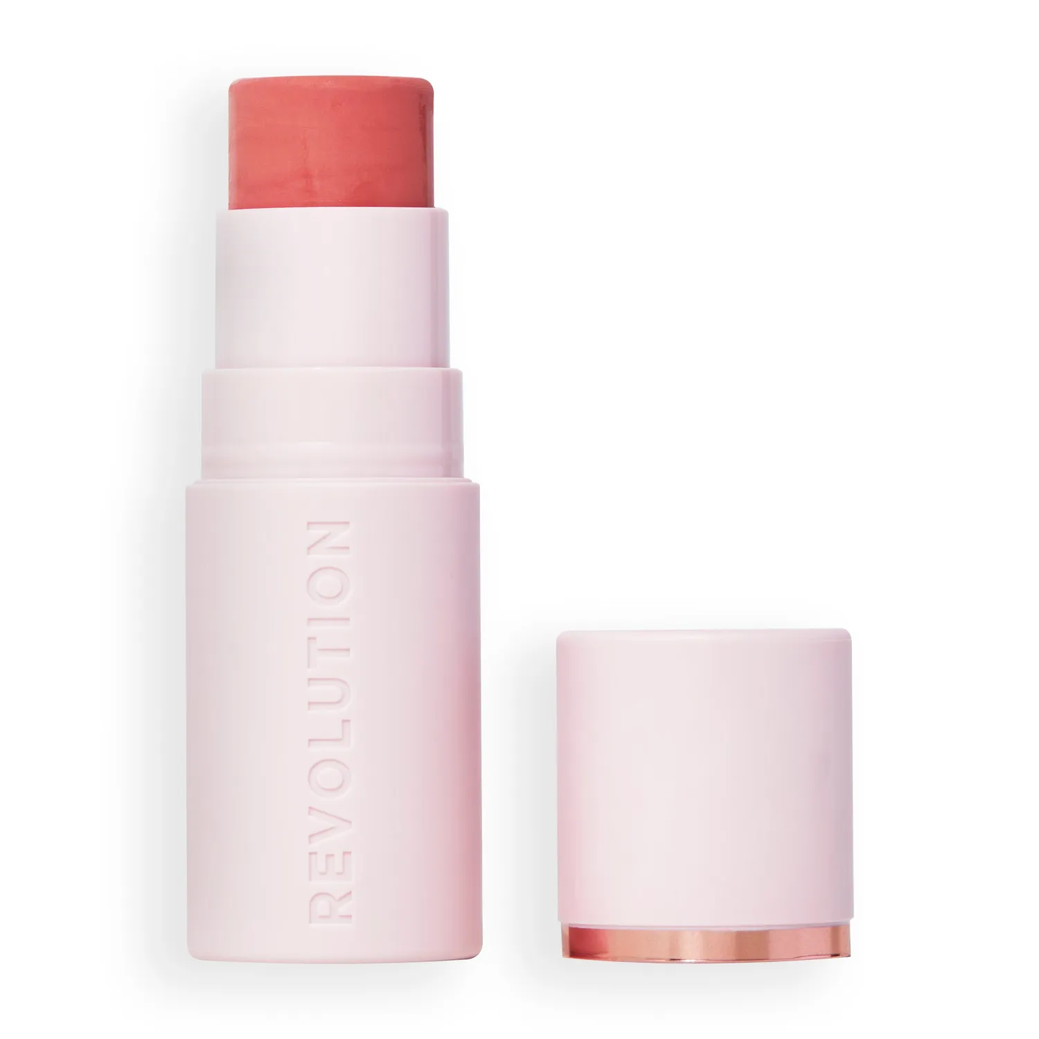 Revolution Skin Silk Marble blush stick Pinched Light Pink fini velours