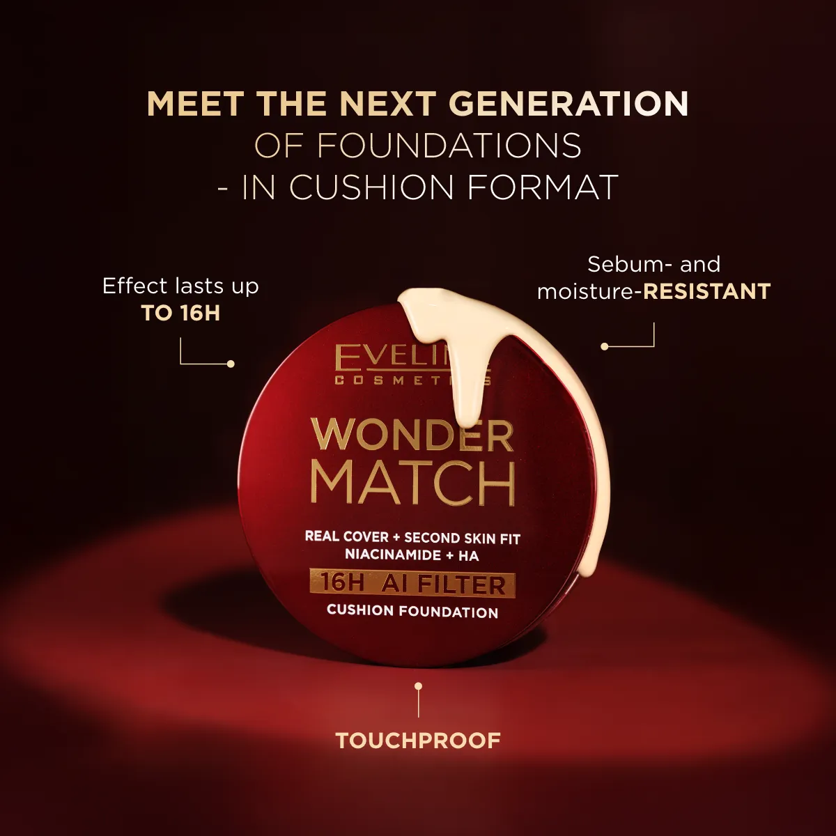 Eveline Wonder Match fond de teint cushion couvrance totale