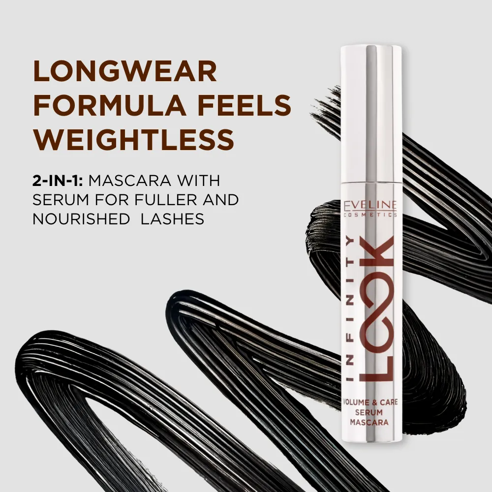 Eveline Infinity Look mascara sérum volume & soin recourbant