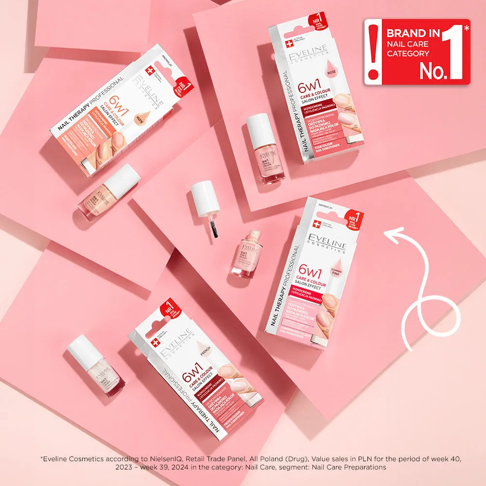 Eveline Nail Therapy soin coloré 6en1 nude couvrance moyenne