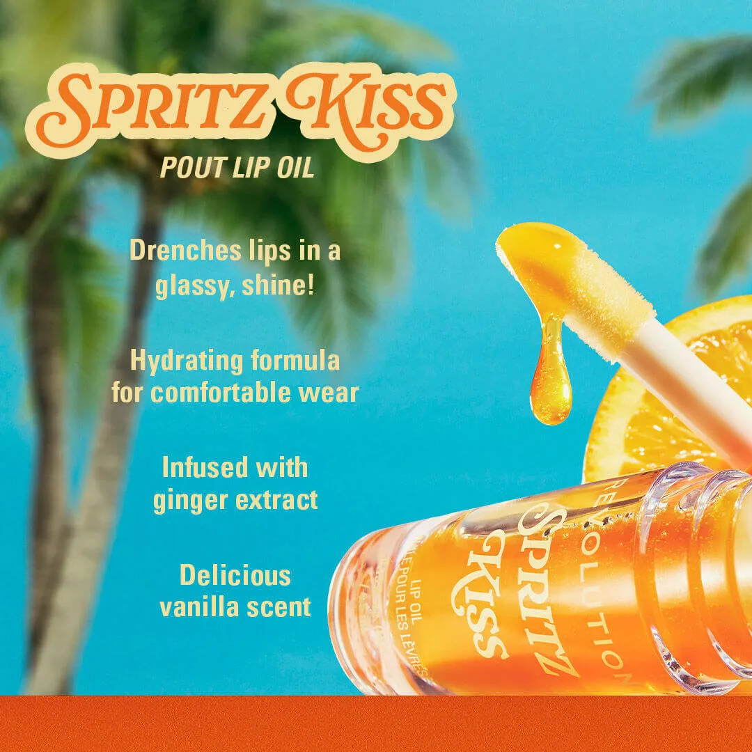Revolution Pout Spritz Kiss huile lèvres orange vanille