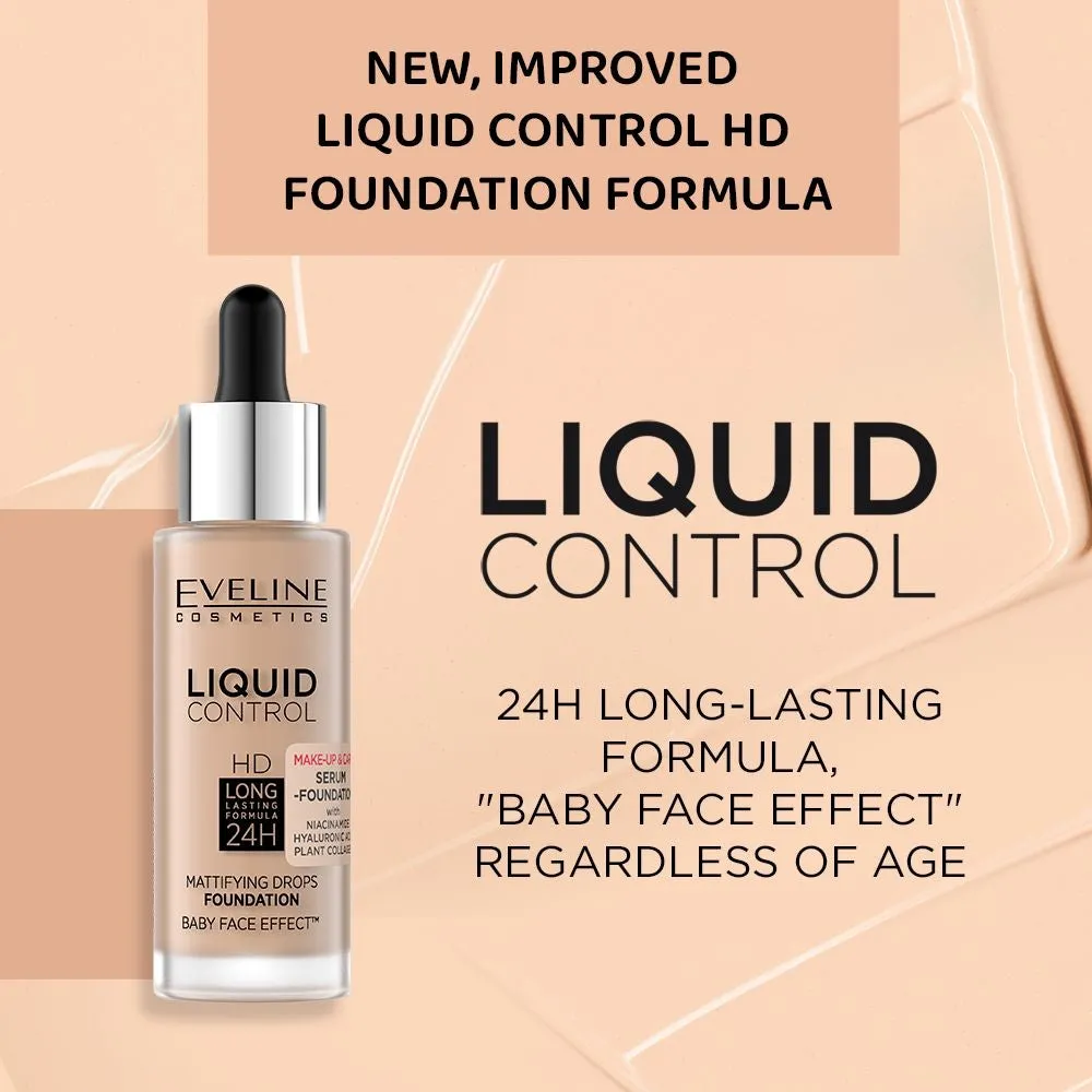 Eveline Liquid Control HD fond de teint mat niacinamide