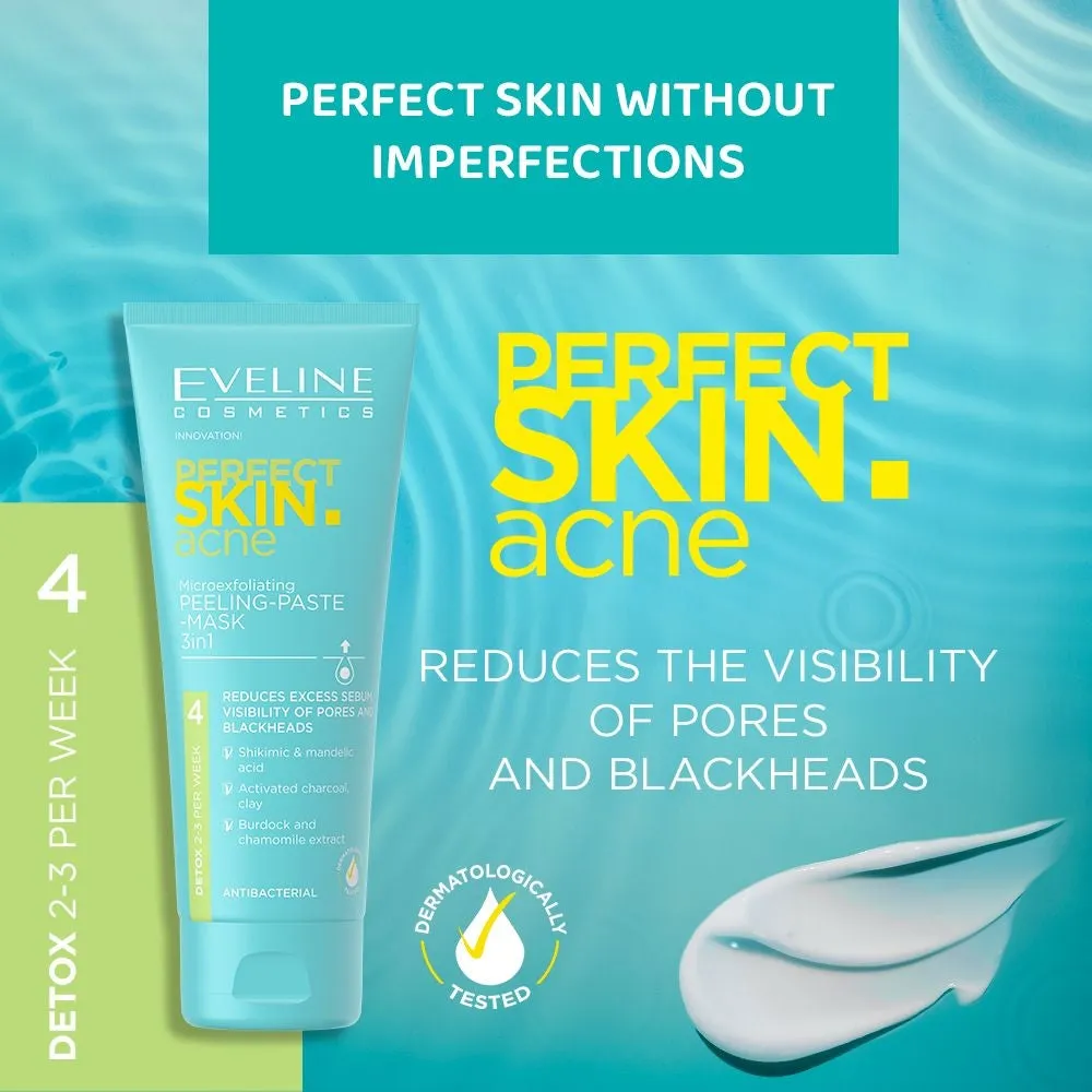 Eveline Perfect Skin Acne masque peeling 3en1 purifiant