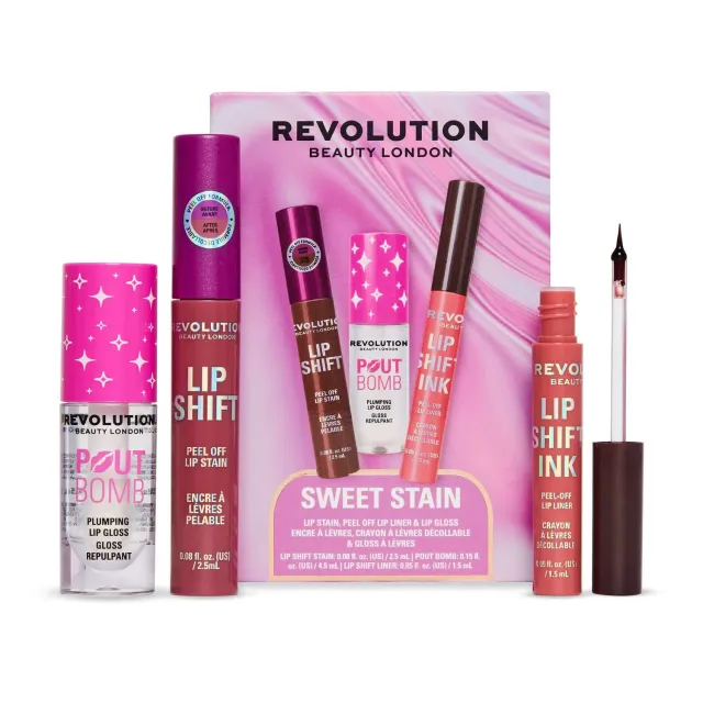 Revolution Sweet Stain Trio coffret lèvres mauve 3 pièces