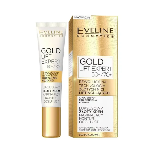 Eveline Gold Lift Expert crème contour yeux et lèvres 50+ raffermissante