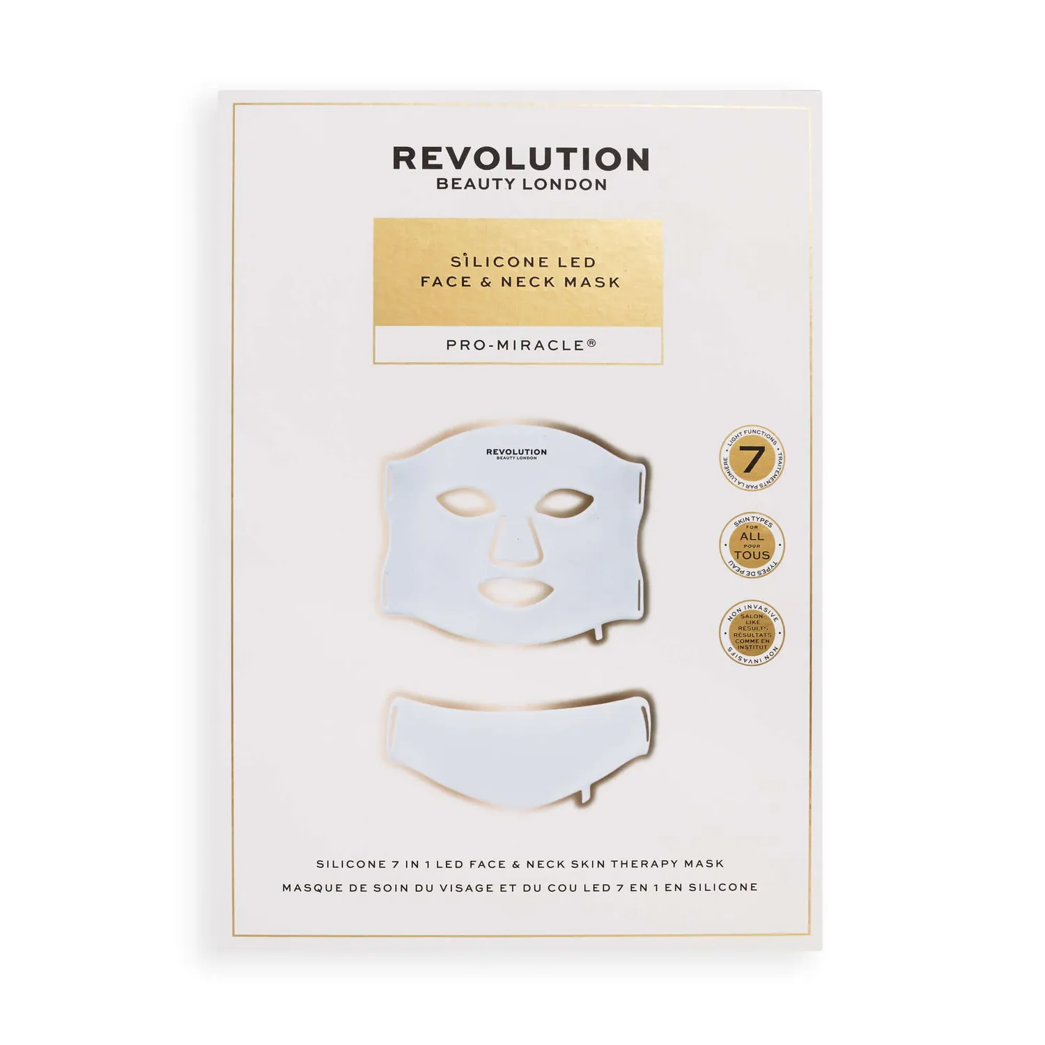 Revolution Pro Miracle masque LED visage et cou blanc silicone