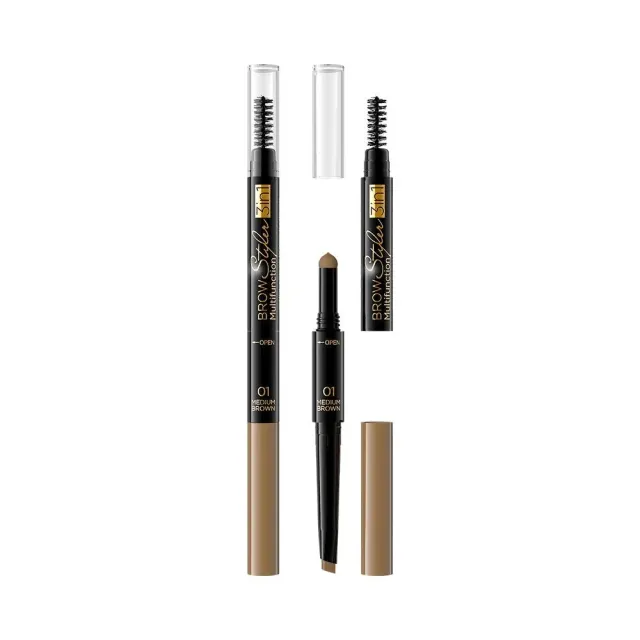 Eveline Brow Styler crayon sourcils 3 en 1 avec brosse