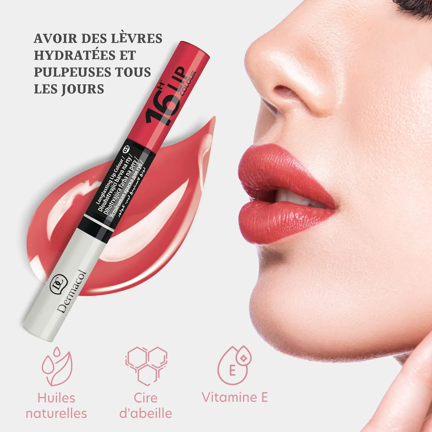 Dermacol 16H rouge à lèvres mat Cherry Red n°3 7,1 ml