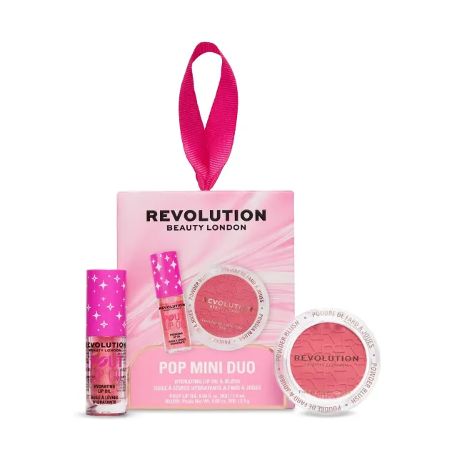 Revolution Pop Mini duo huile lèvres blush Rose Kiss shimmer