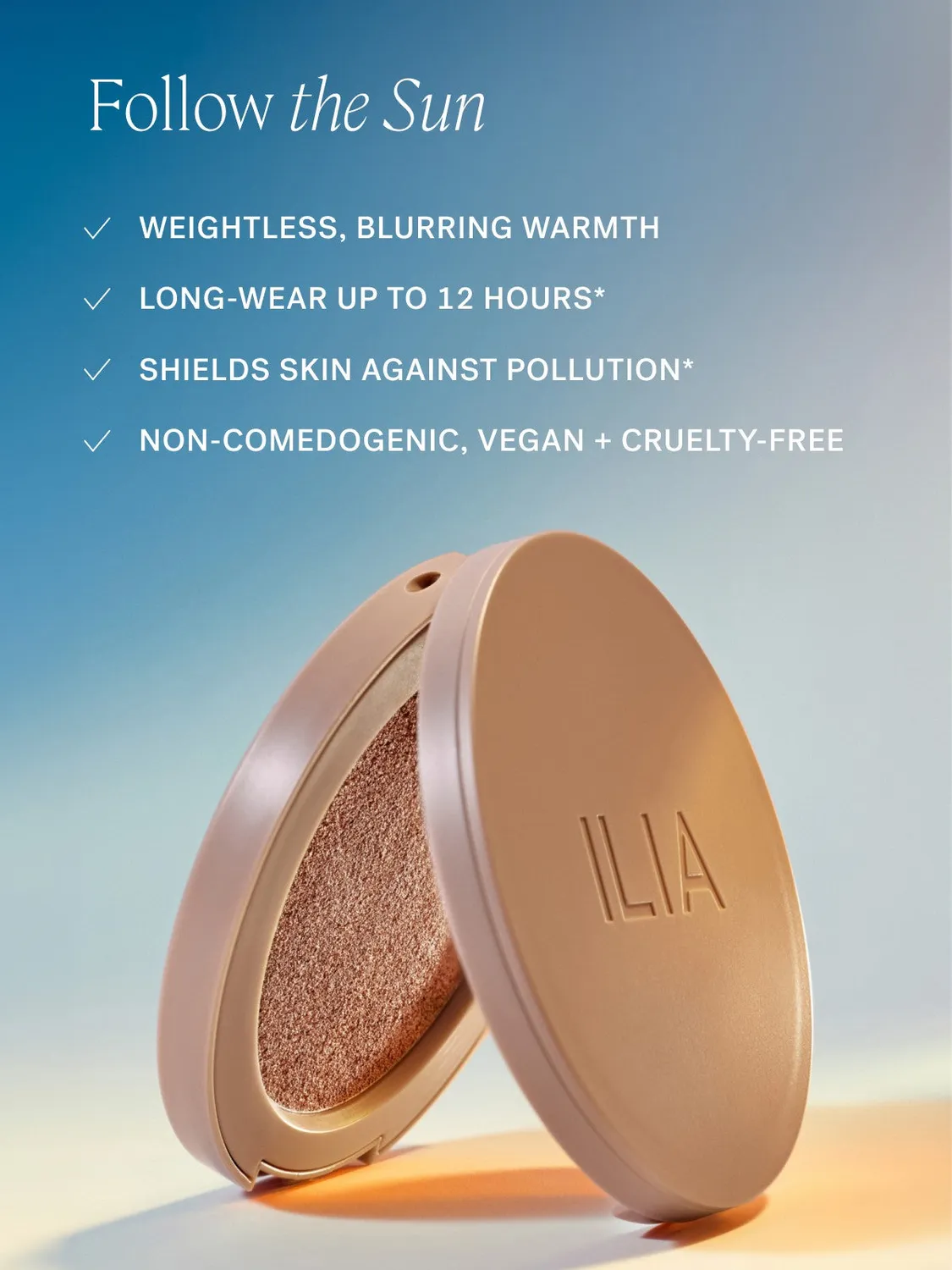Ilia Sunshift bronzer crème Eclipse poudre légère 12h