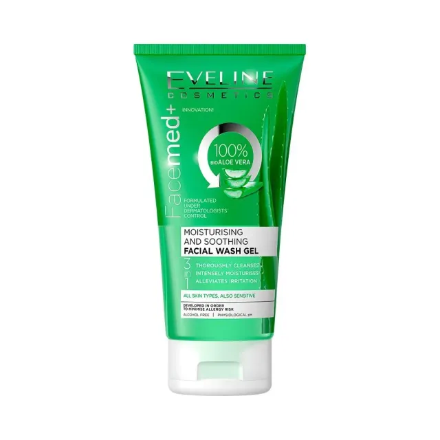 Eveline Facemed+ gel nettoyant visage aloé 3en1 hydratant
