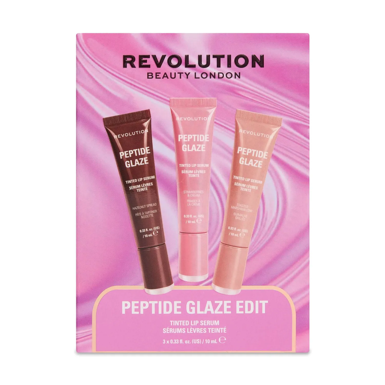 Revolution Peptide Glaze Edit coffret baume à lèvres 3 teintes glazed