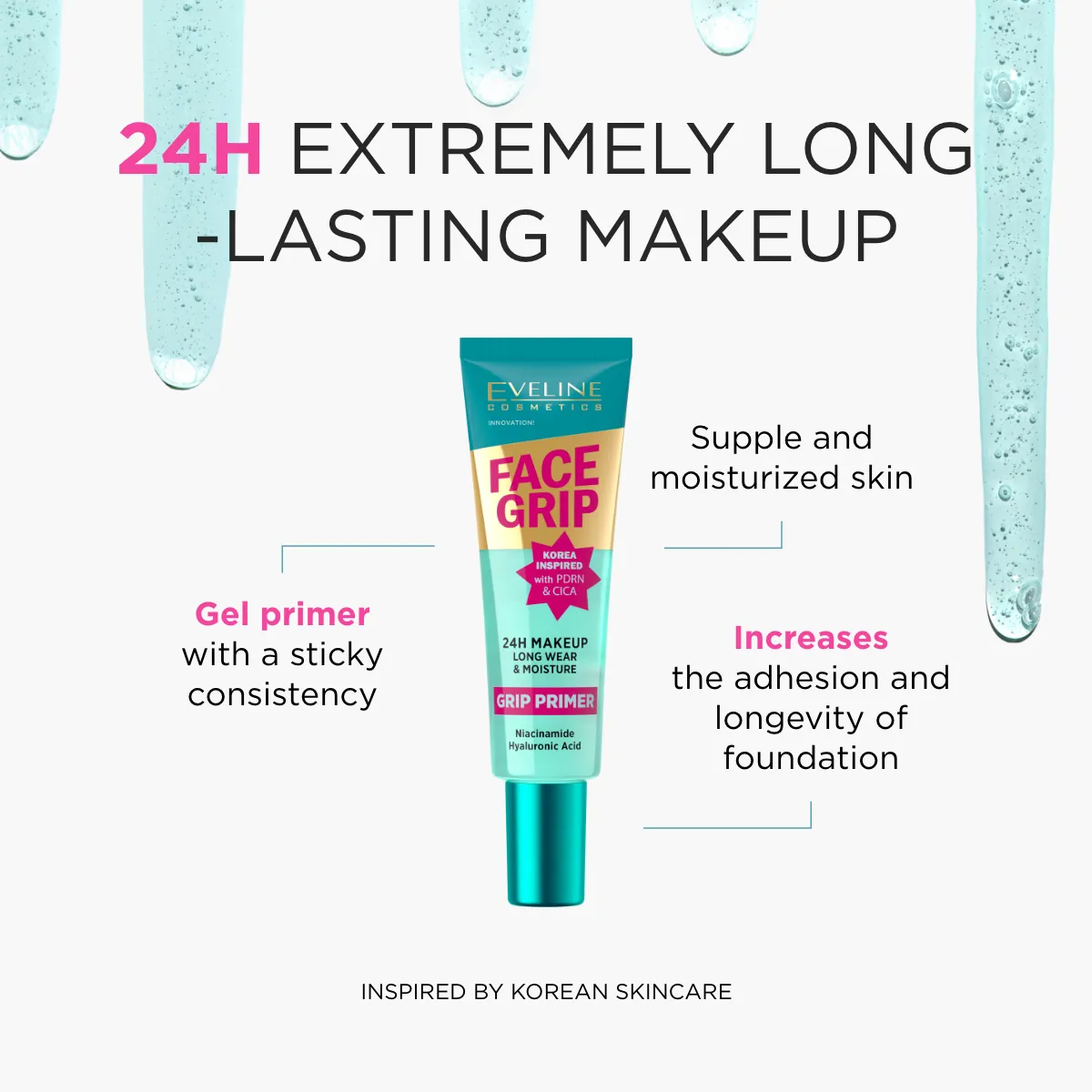 Eveline Grip Face Grip base maquillage gel vert