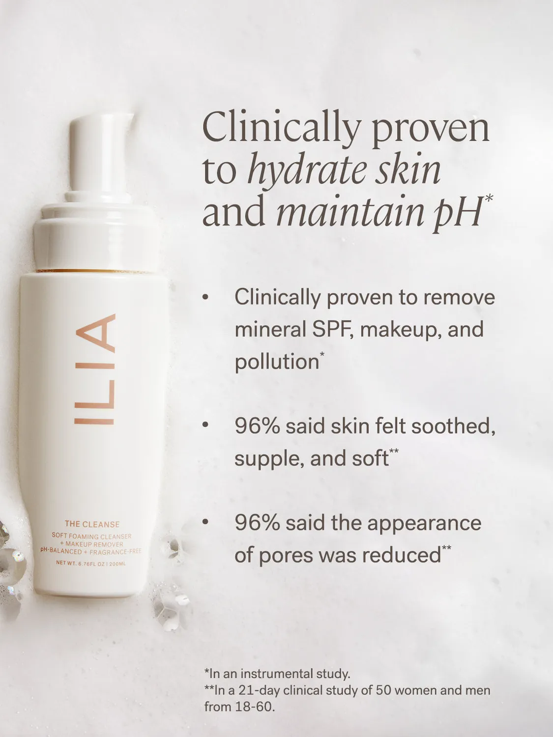 Ilia The Cleanse Soft Foaming Cleanser nettoyant visage doux