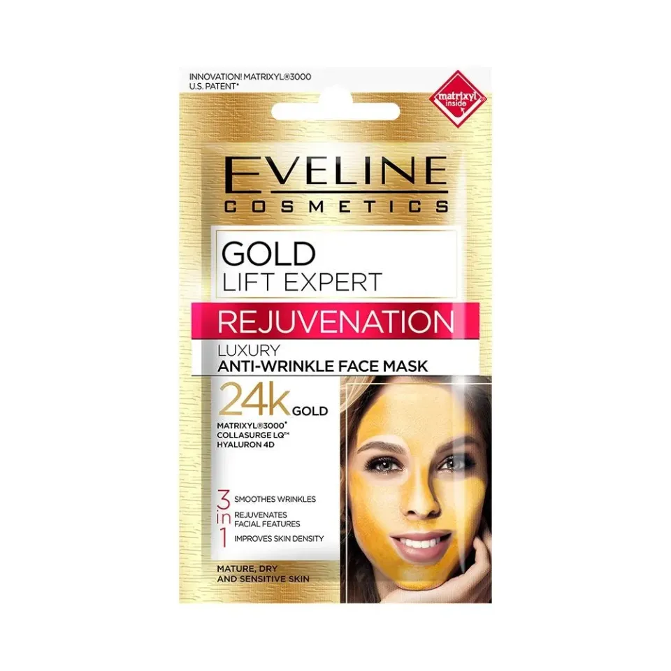 Eveline Cosmetics Gold Lift Expert masque visage anti-rides 3en1