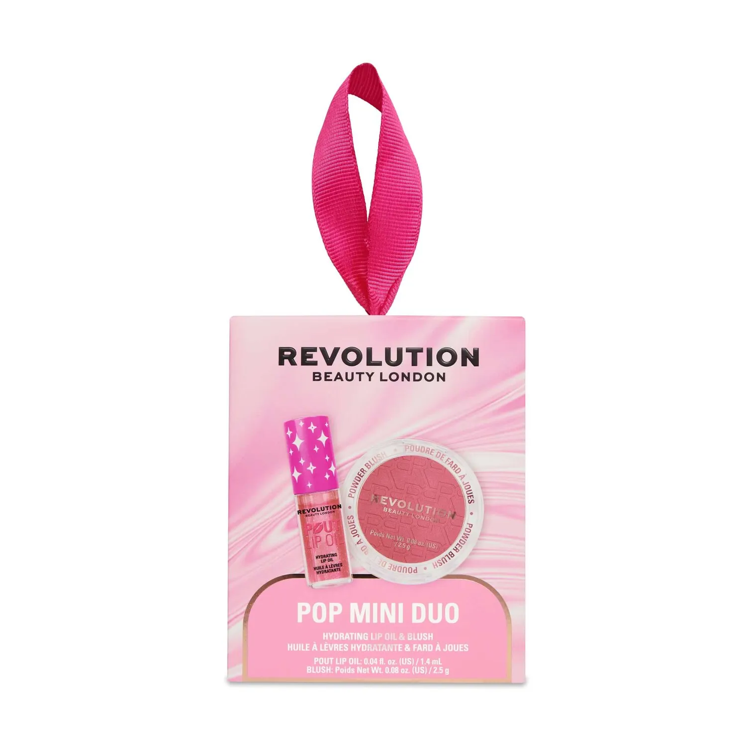 Revolution Pop Mini duo huile lèvres blush Rose Kiss shimmer