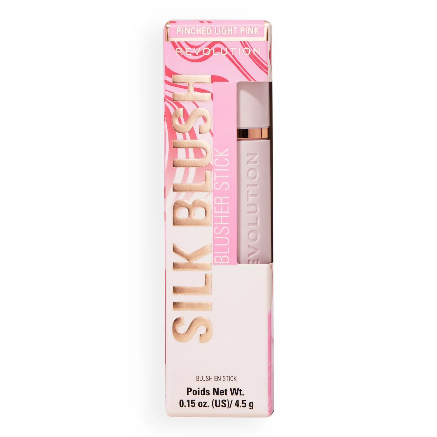 Revolution Skin Silk Marble blush stick Pinched Light Pink fini velours