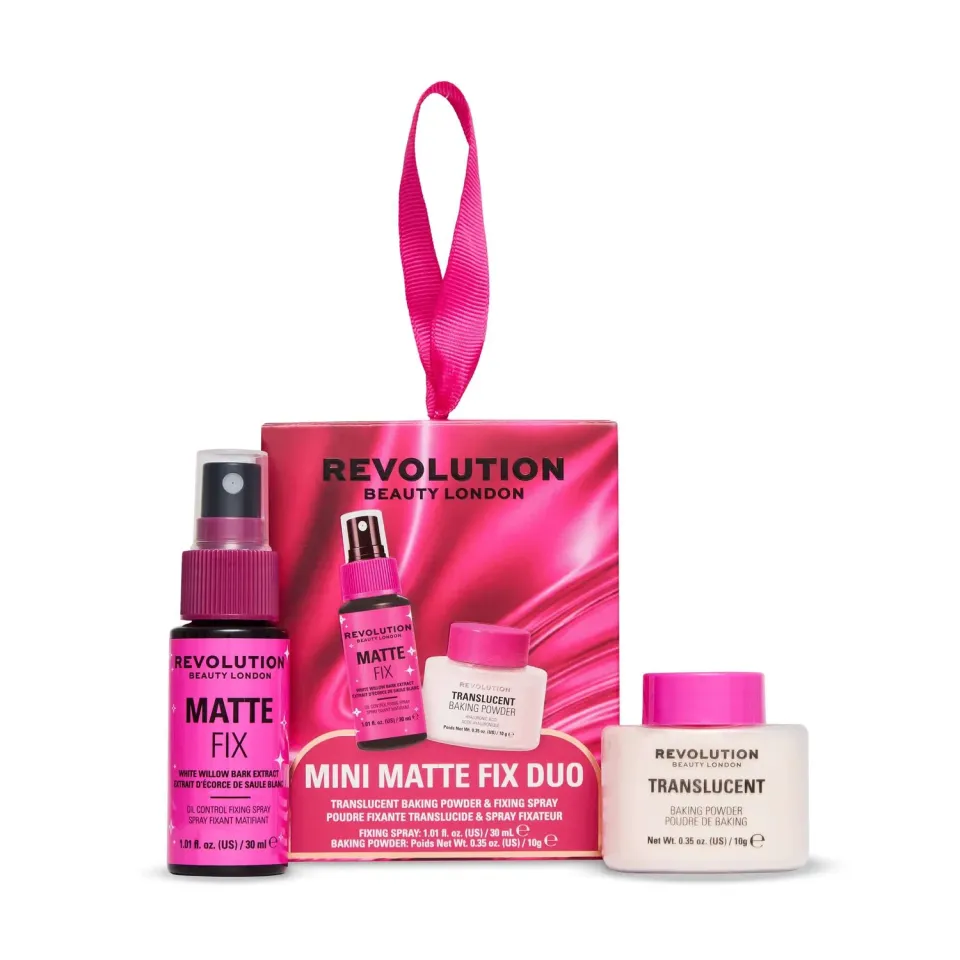 Revolution Mini Matte Fix Duo poudre + spray matifiant voyage