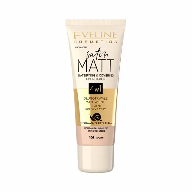 Eveline Satin Matt fond de teint matifiant 101 ivoire effet mat