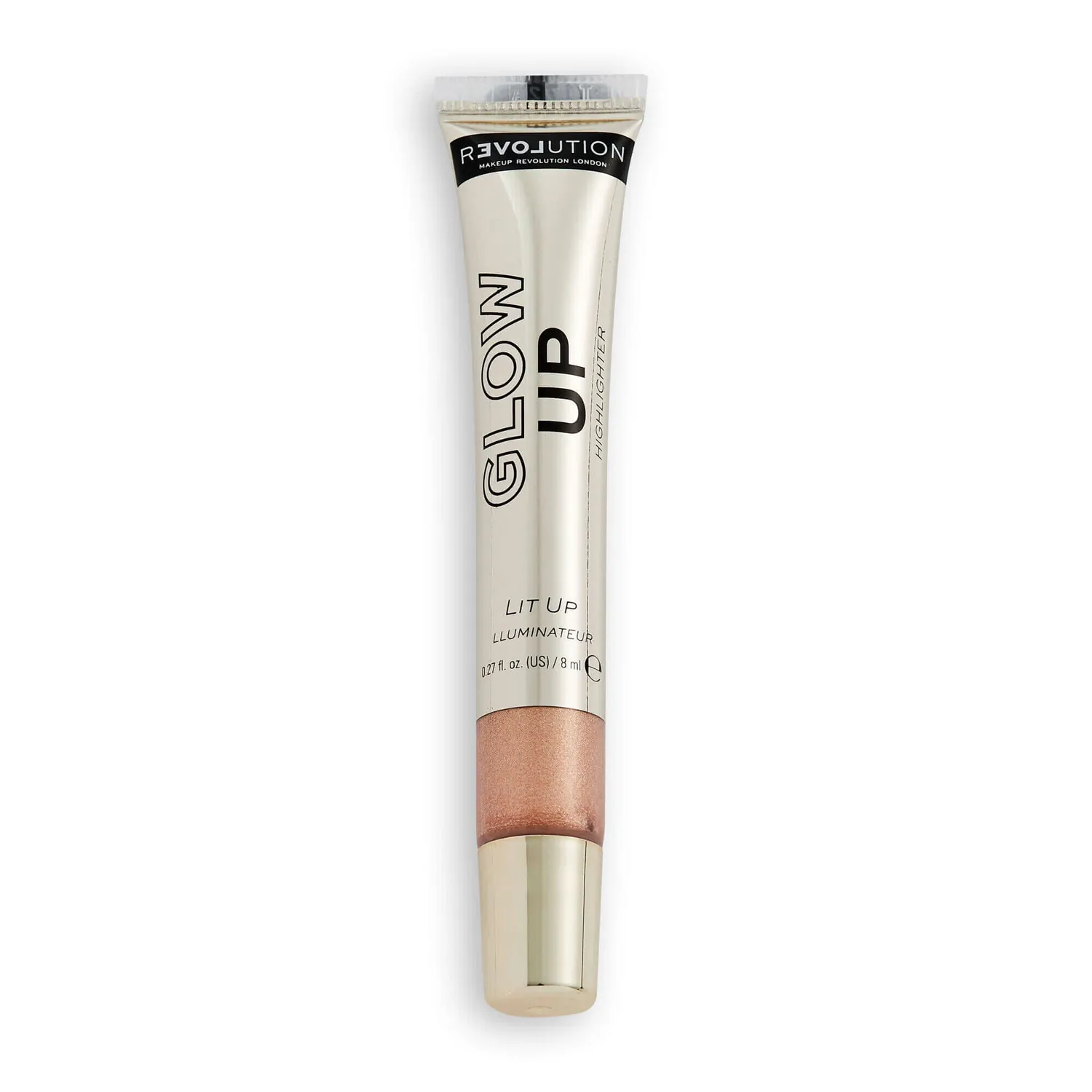 Revolution Relove Glow Up enlumineur liquide Glow Getta doré rosé