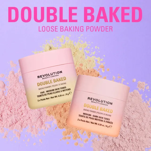 Revolution Double Baked poudre libre matifiante 2 teintes