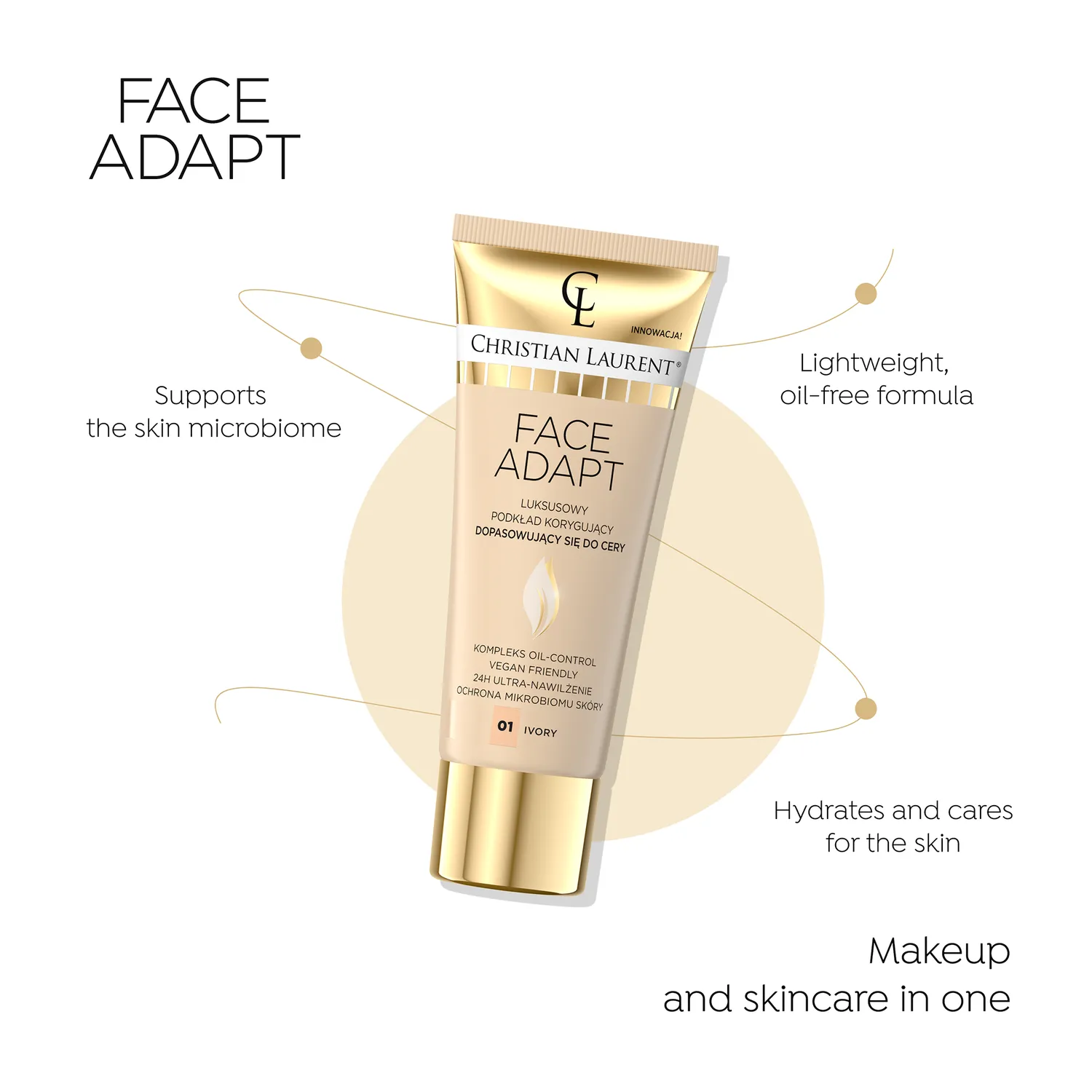 Eveline Face Adapt fond de teint correcteur sans huile ivoire