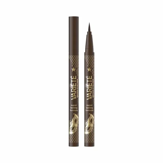 Eveline eyeliner feutre brun précis maquillage yeux jour et soir