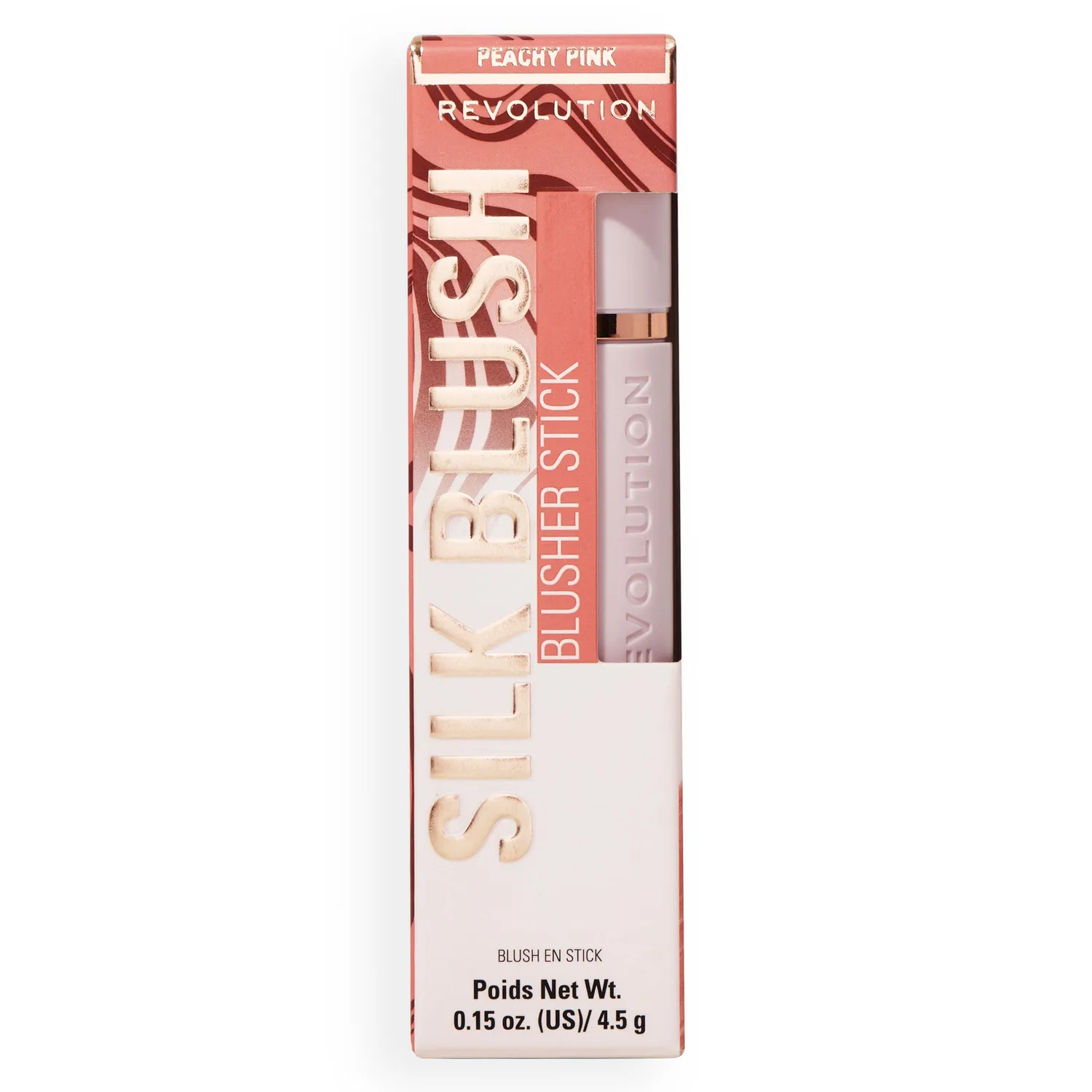 Revolution Skin Silk Marble blush stick Pinched Light Pink fini velours