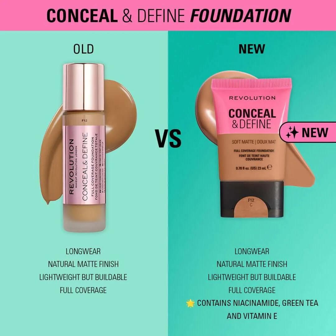 Revolution Conceal & Define Soft Matte fond de teint couvrance mat