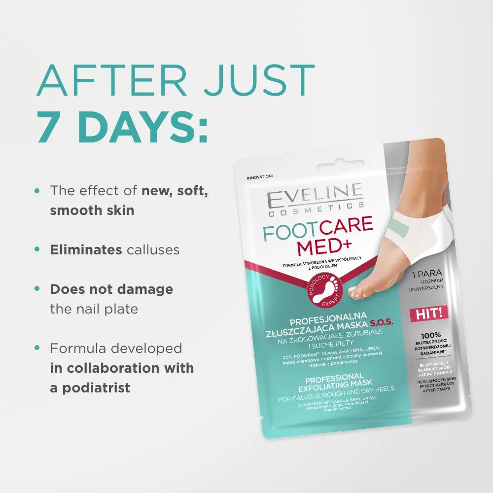 Eveline Foot Care Med+ masque pieds exfoliant talons