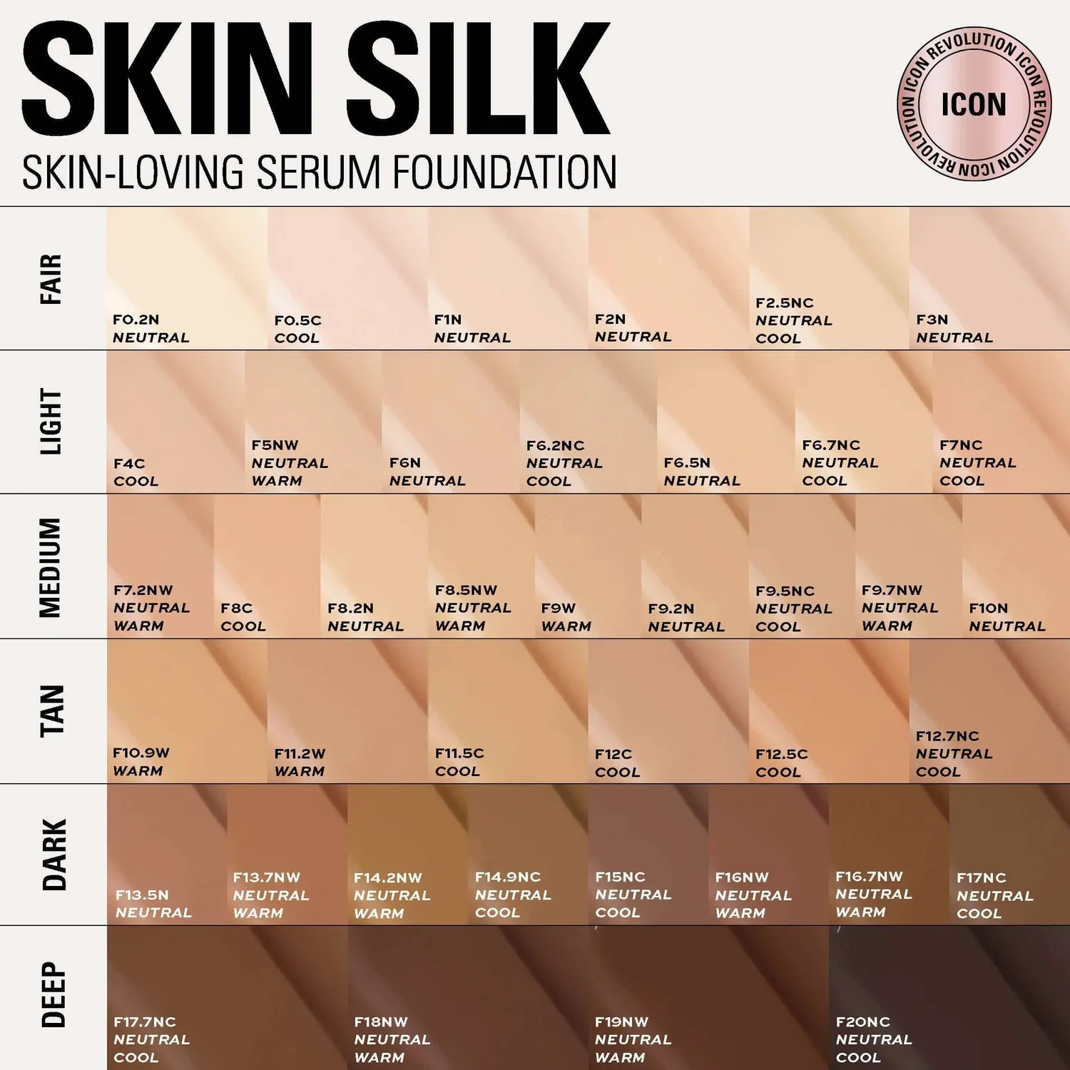 Revolution Skin Silk fond de teint sérum couvrance légère fini naturel