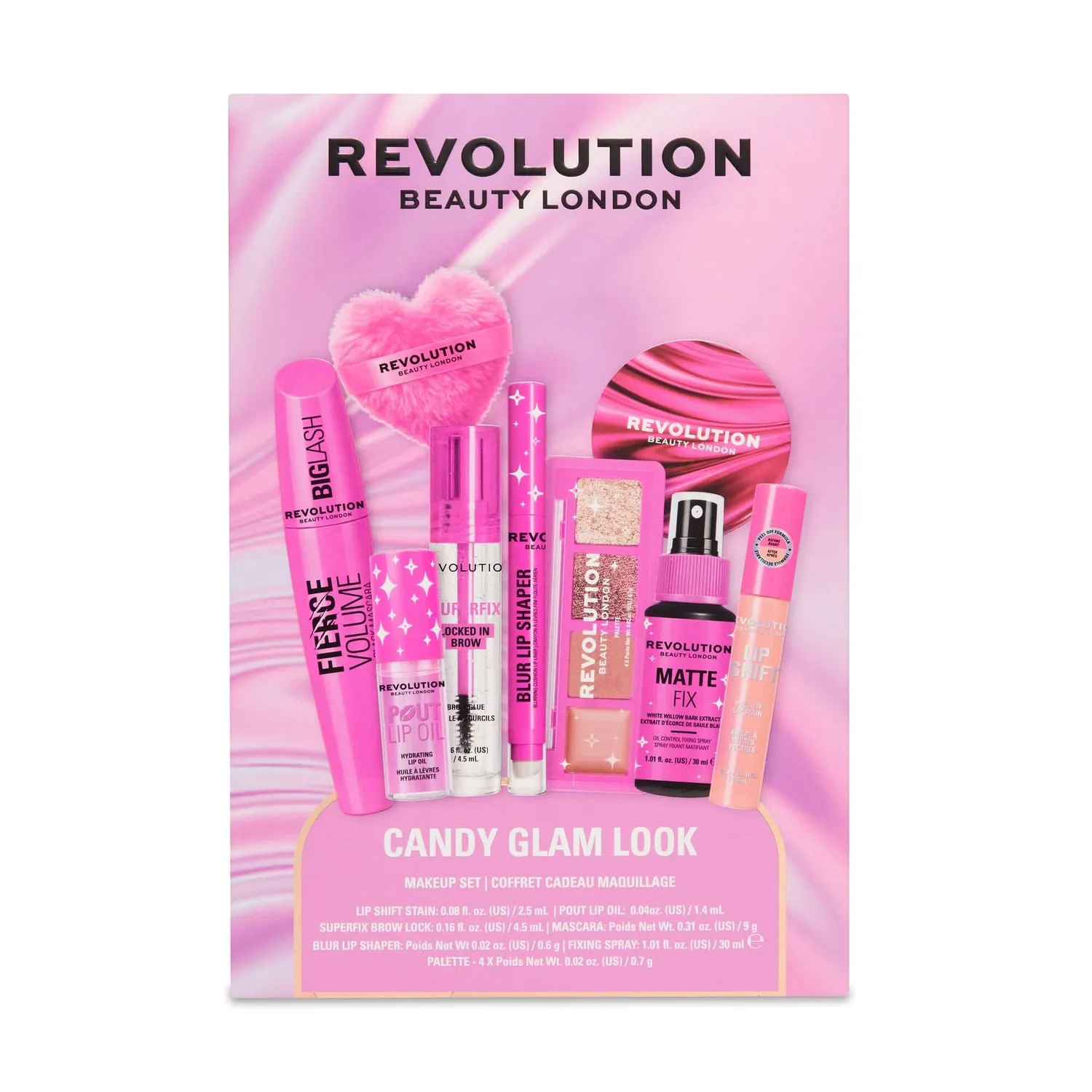Revolution Candy Glam Look coffret maquillage 9 pièces nude rosé