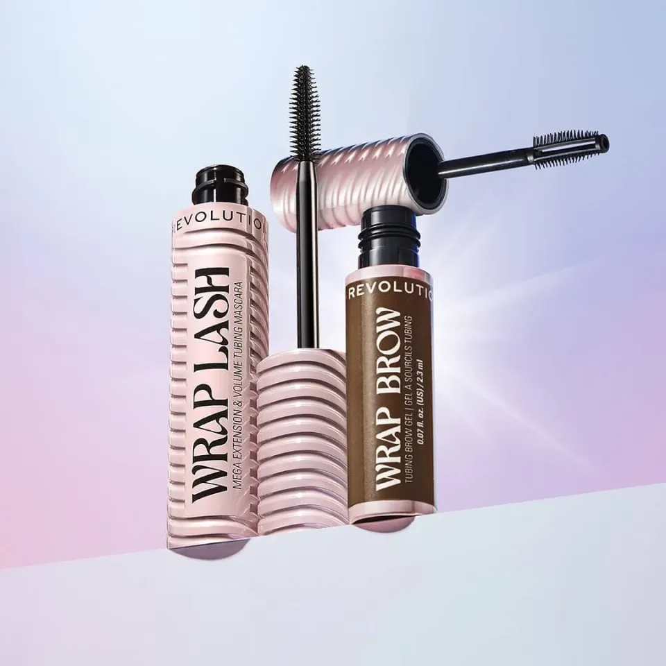 Revolution Wrap Lash duo mascara tubing et gel sourcils