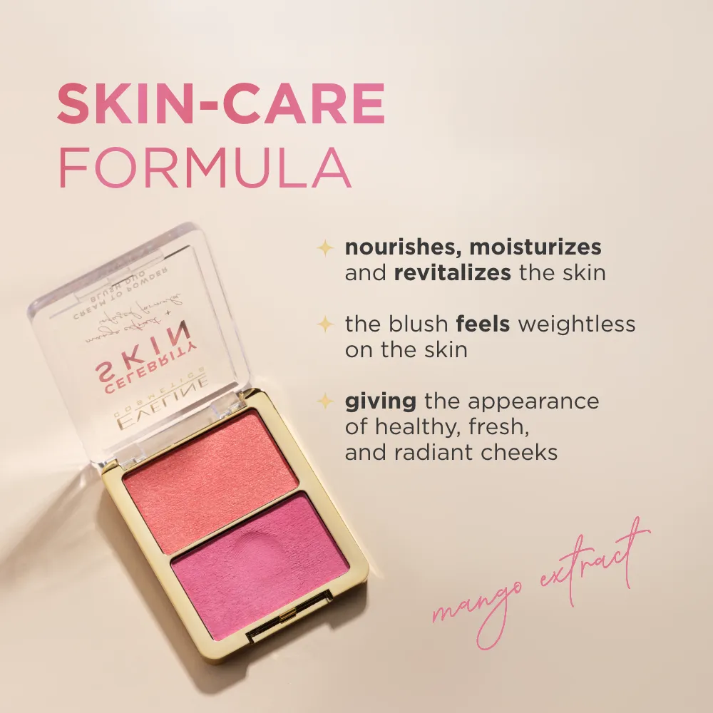 Eveline Celebrity Blush Duo poudre 01 Soft Harmony floutant