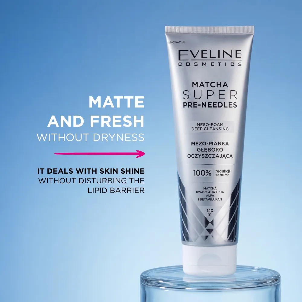 Eveline Cosmetics Super Needles mousse nettoyante matcha peau mate