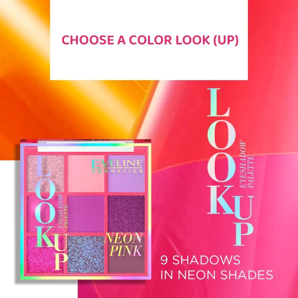 Eveline Look Up palette fards paupières Neon Pink 9 teintes