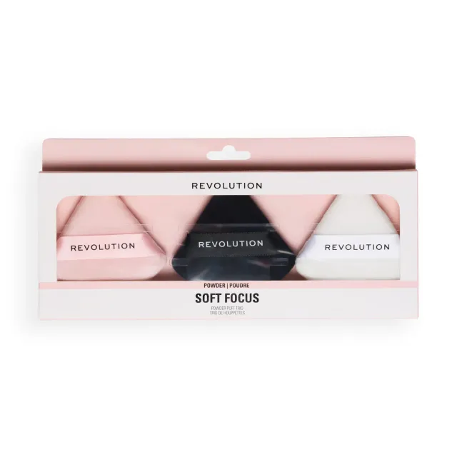 Revolution Soft Focus Powder Puff houppettes poudre x3