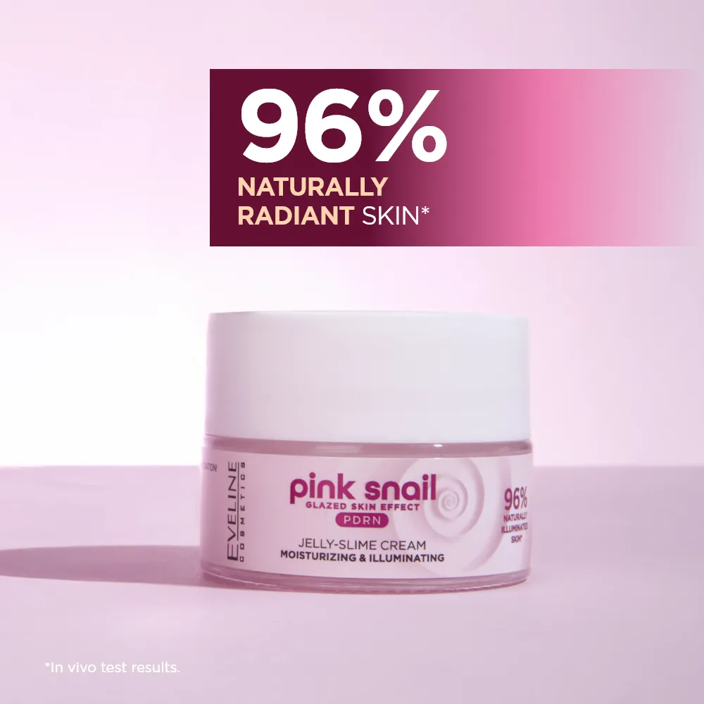 Eveline Pink Snail Jelly Slime crème visage éclat hydratante
