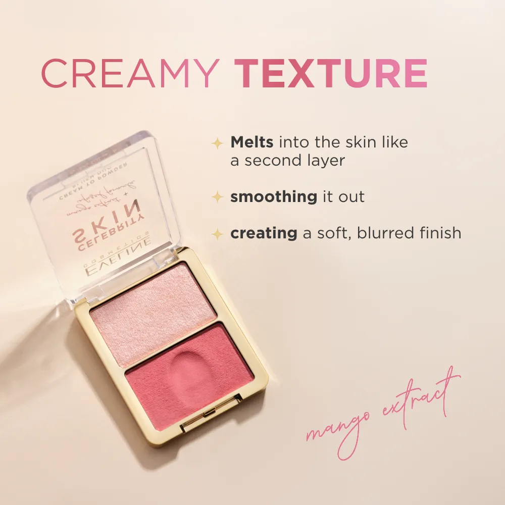Eveline Celebrity Blush Duo poudre 01 Soft Harmony floutant
